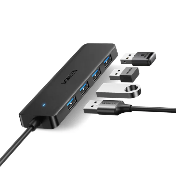 HUB Ugreen CM219 25851 with 4 USB-A 3.0 ports and USB-A 3.0 cable 15cm - blackeng