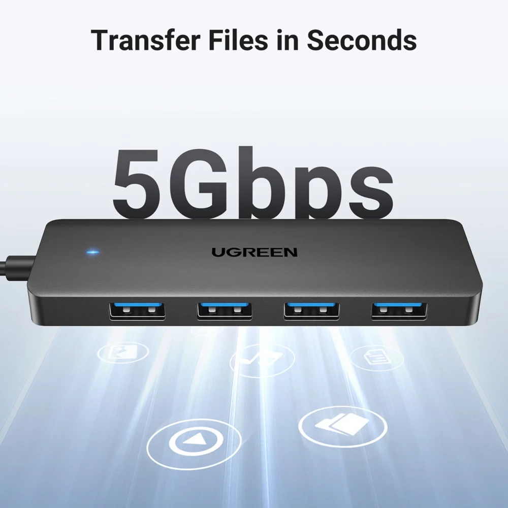 HUB Ugreen CM219 25851 with 4 USB-A 3.0 ports and USB-A 3.0 cable 15cm - blackeng