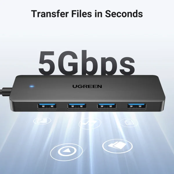 HUB Ugreen CM219 25851 with 4 USB-A 3.0 ports and USB-A 3.0 cable 15cm - blackeng
