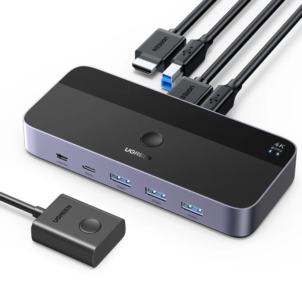 Ugreen CM664 HDMI switch 2in1 KVM switch - blackeng