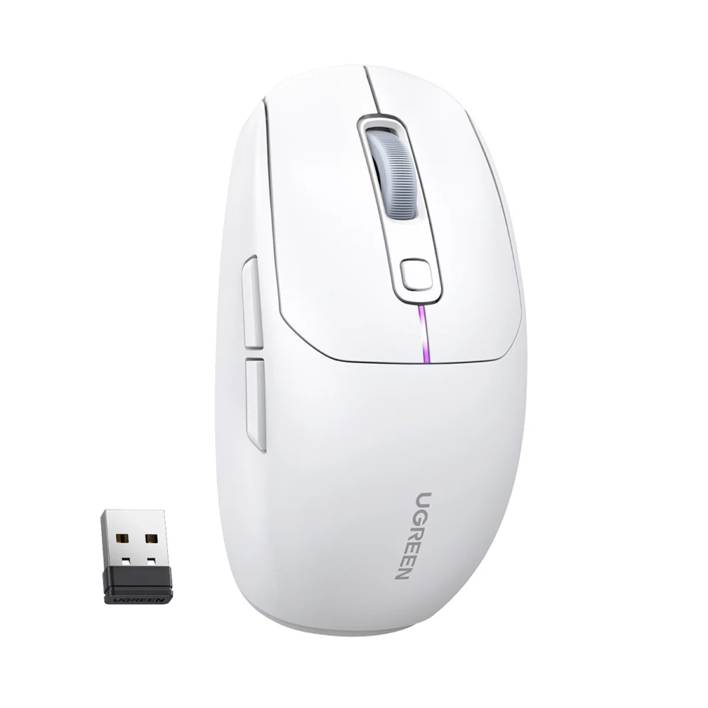 Ugreen MU103 Bluetooth 5.0 computer mouse / 2.4GHz USB receiver - whiteeng