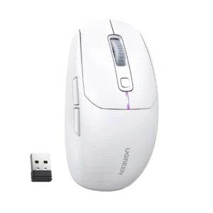Ugreen MU103 Bluetooth 5.0 computer mouse / 2.4GHz USB receiver - whiteeng