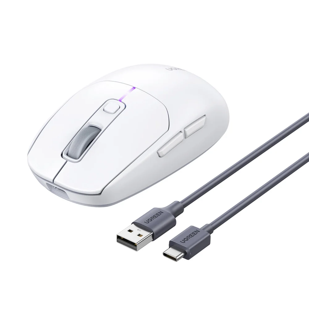 Ugreen MU103 Bluetooth 5.0 computer mouse / 2.4GHz USB receiver - whiteeng