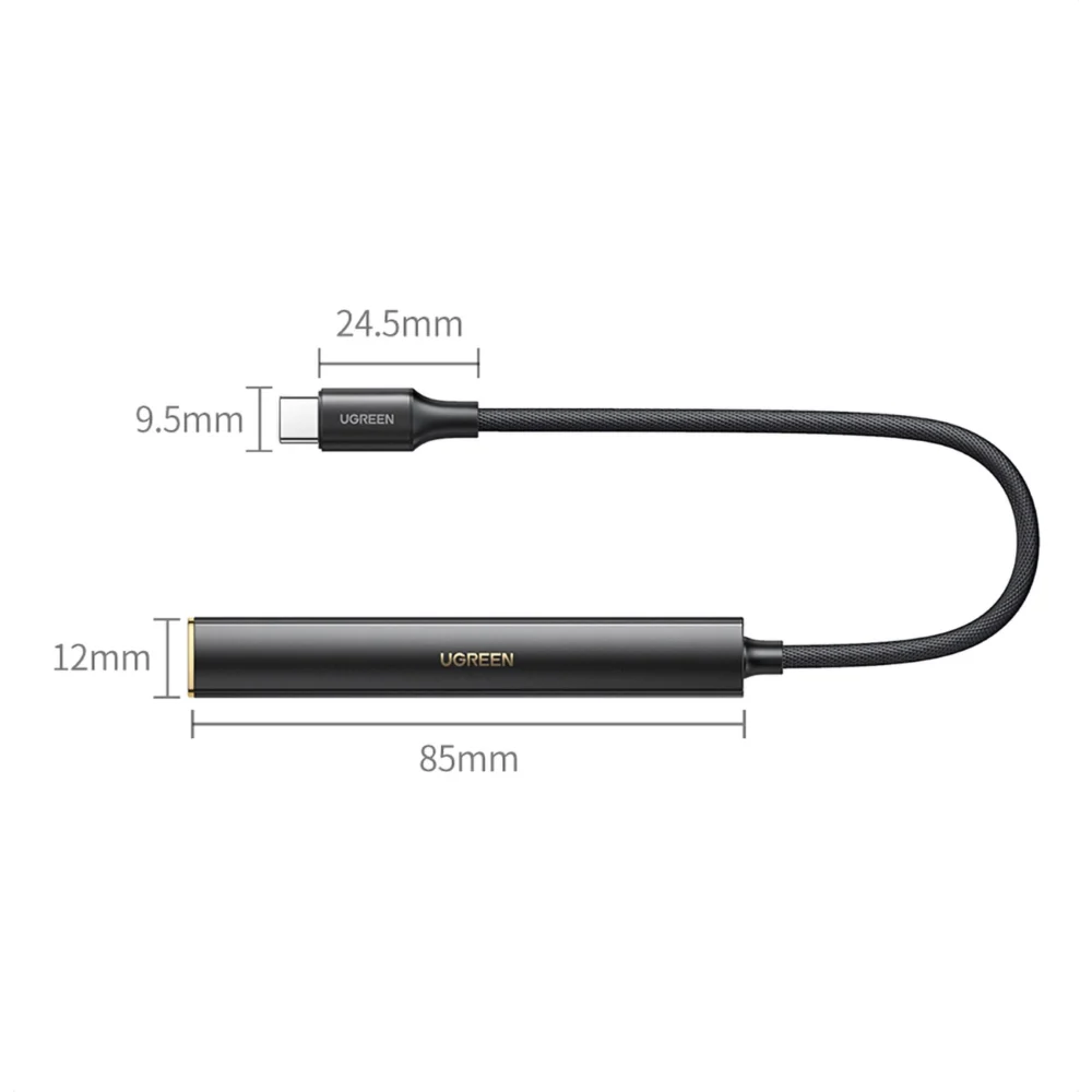 Ugreen CM545 DAC headphone amplifier from USB-C to 3.5 mm mini jack - blackeng