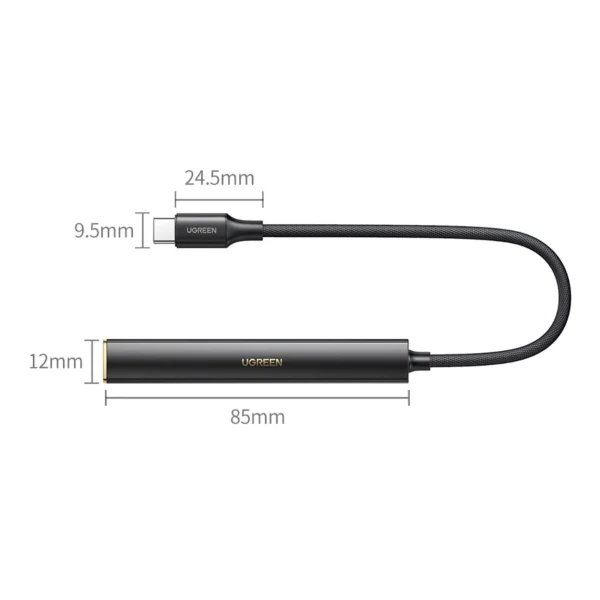Ugreen CM545 DAC headphone amplifier from USB-C to 3.5 mm mini jack - blackeng