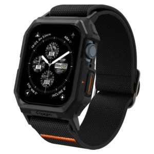 Spigen Lite Fit Pro Case with Strap for Apple Watch 4 / 5 / 6 / 7 / 8 / 9 / SE (44 / 45 mm) - Matte Blackeng