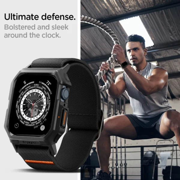 Spigen Lite Fit Pro Case with Strap for Apple Watch 4 / 5 / 6 / 7 / 8 / 9 / SE (44 / 45 mm) - Matte Blackeng