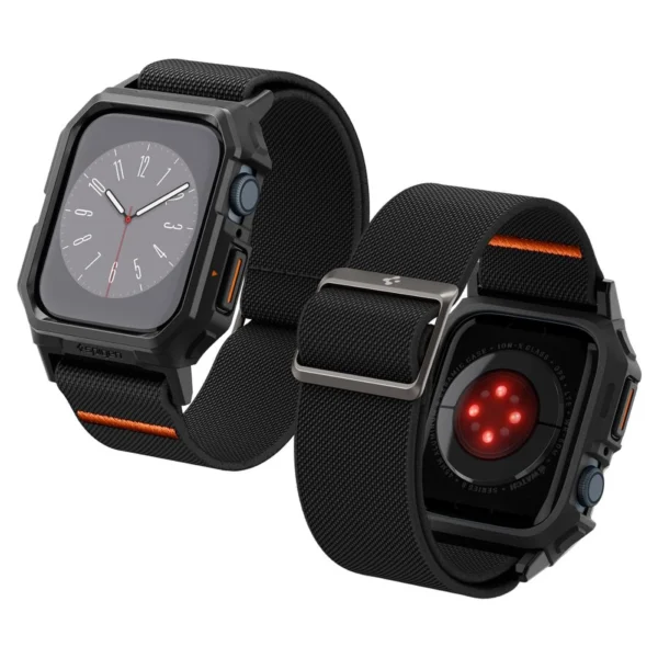 Spigen Lite Fit Pro Case with Strap for Apple Watch 4 / 5 / 6 / 7 / 8 / 9 / SE (44 / 45 mm) - Matte Blackeng