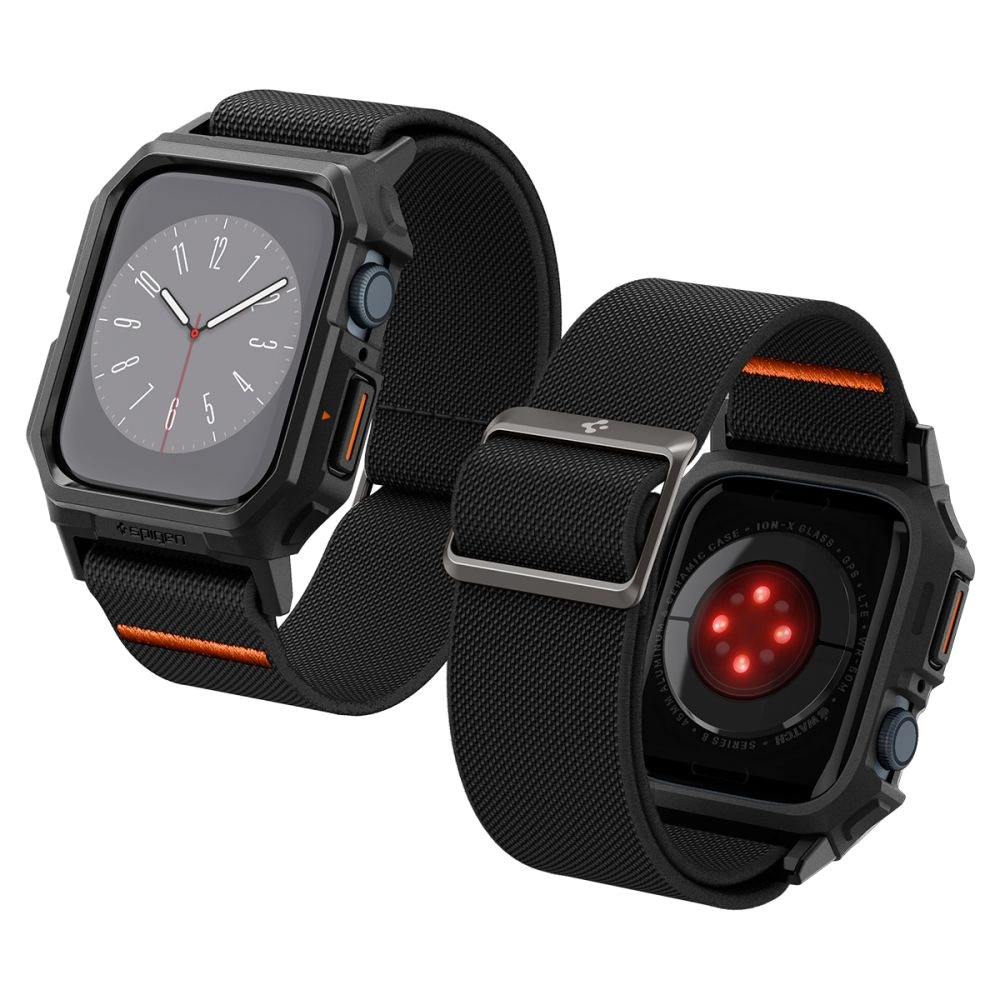 Spigen Lite Fit Pro Case with Strap for Apple Watch 4 / 5 / 6 / 7 / 8 / 9 / SE (44 / 45 mm) - Matte Blackeng