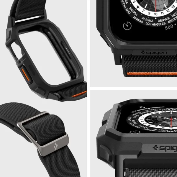 Spigen Lite Fit Pro Case with Strap for Apple Watch 4 / 5 / 6 / 7 / 8 / 9 / SE (44 / 45 mm) - Matte Blackeng