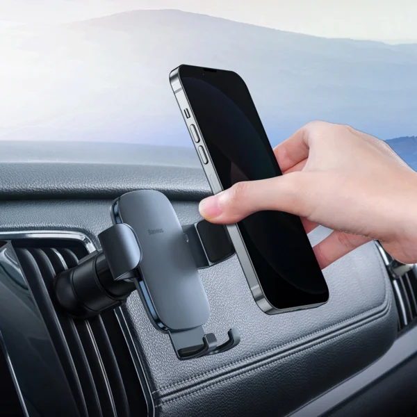 [RETURNED ITEM] Baseus Metal Age II gravitational car phone holder for ventilation grille dark gray (SUJS000013)eng