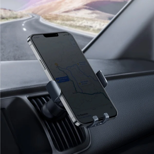[RETURNED ITEM] Baseus Metal Age II gravitational car phone holder for ventilation grille dark gray (SUJS000013)eng