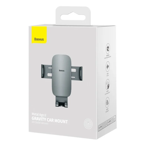 [RETURNED ITEM] Baseus Metal Age II gravitational car phone holder for ventilation grille dark gray (SUJS000013)eng
