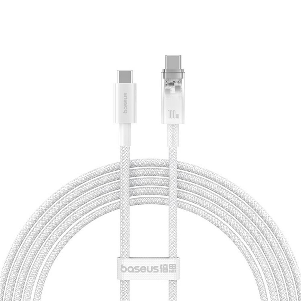 BASEUS cabel Type C to Type C Explorer Fast Charging 100W 2m stellar white P10319703221-00 / CB000043