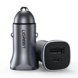 [RETURNED ITEM] Ugreen fast car charger USB-A / USB-C 30W PD PPS gray (CD130)eng