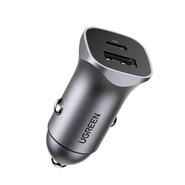[RETURNED ITEM] Ugreen fast car charger USB-A / USB-C 30W PD PPS gray (CD130)eng