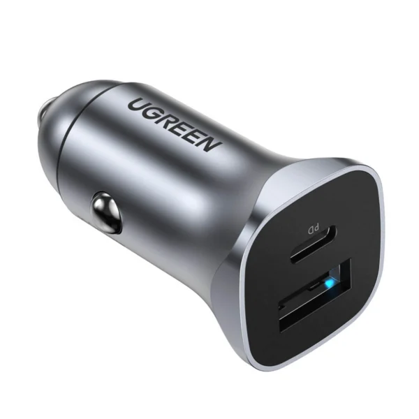 [RETURNED ITEM] Ugreen fast car charger USB-A / USB-C 30W PD PPS gray (CD130)eng