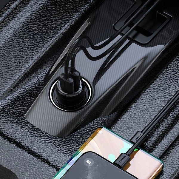 [RETURNED ITEM] Wireless Bluetooth FM transmitter with charger Baseus S-16 (Overseas edition) - blackeng