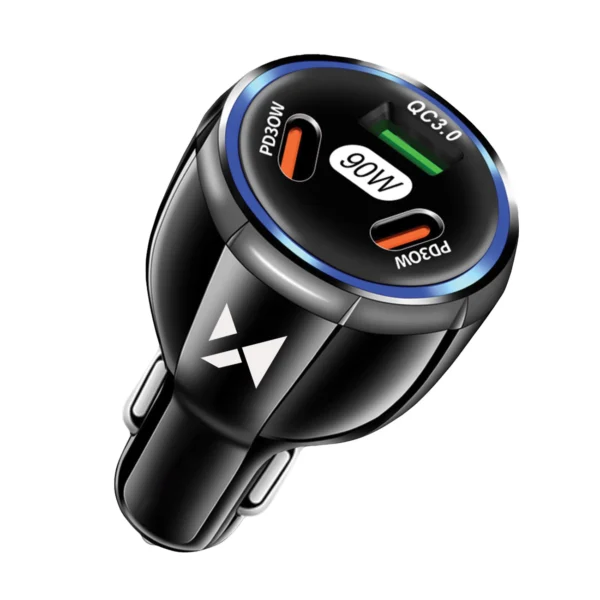 [RETURNED ITEM] Wozinsky WCCCA car charger 2x USB-C 1x USB-A 90W PD QC - blackeng