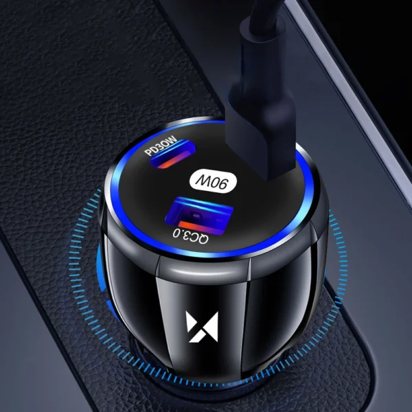 [RETURNED ITEM] Wozinsky WCCCA car charger 2x USB-C 1x USB-A 90W PD QC - blackeng