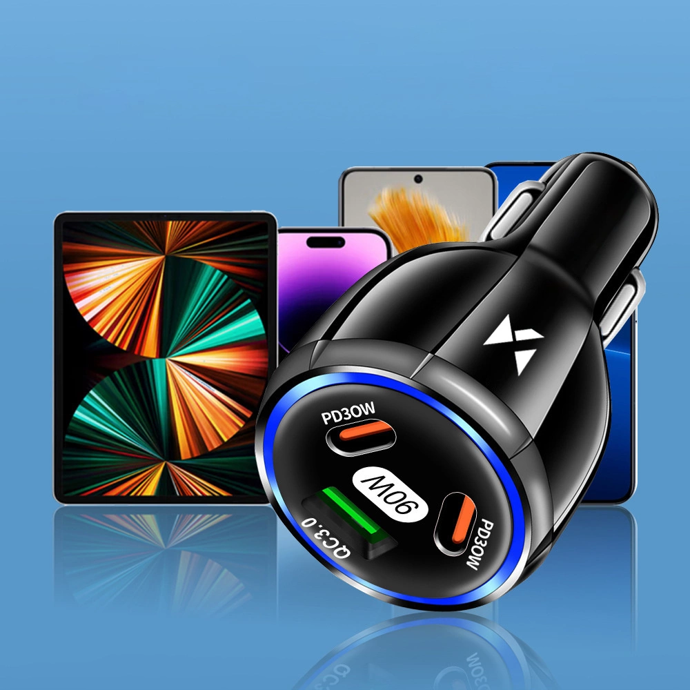 [RETURNED ITEM] Wozinsky WCCCA car charger 2x USB-C 1x USB-A 90W PD QC - blackeng