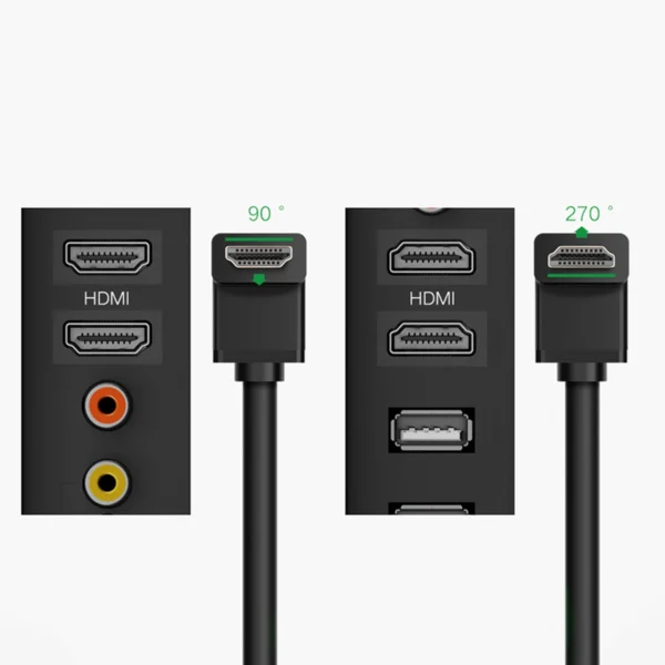 [RETURNED ITEM] Ugreen angled HDMI cable (90°) 4K 1m black (HD103)eng