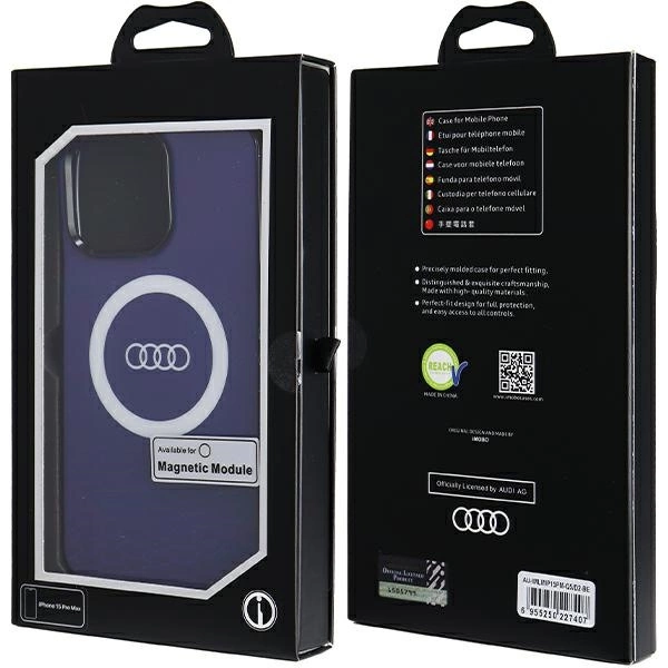 Audi IML Big Logo MagSafe case for iPhone 15 Pro Max - blueeng