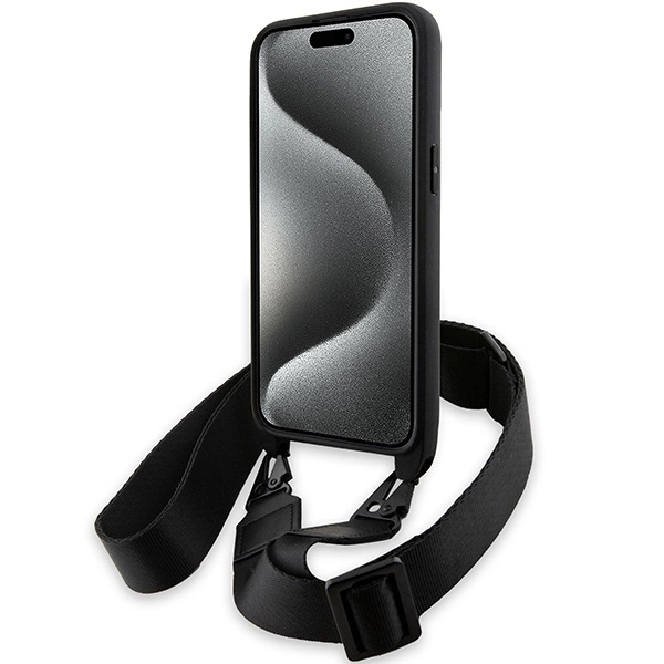BMW M Edition Carbon Stripe & Strap case for iPhone 15 Pro - blackeng