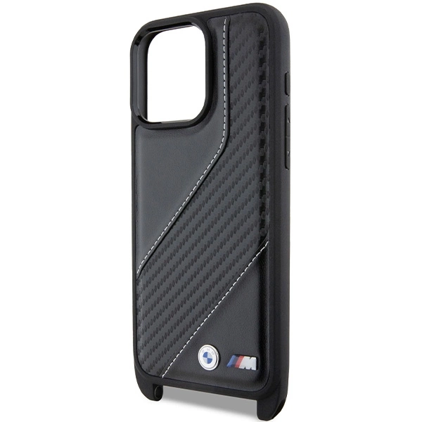 BMW M Edition Carbon Stripe & Strap case for iPhone 15 Pro - blackeng