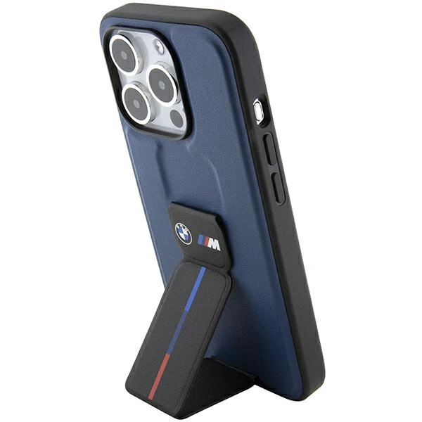 BMW M Grip Stand Bicolor case for iPhone 15 Pro - navy blueeng