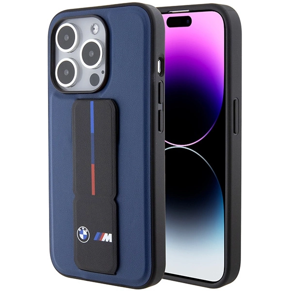 BMW M Grip Stand Bicolor case for iPhone 15 Pro - navy blueeng