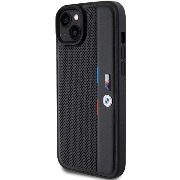 BMW Perforated Tricolor Line case for iPhone 15 Plus / 14 Plus - blackeng