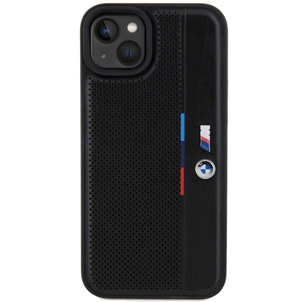 BMW Perforated Tricolor Line case for iPhone 15 Plus / 14 Plus - blackeng