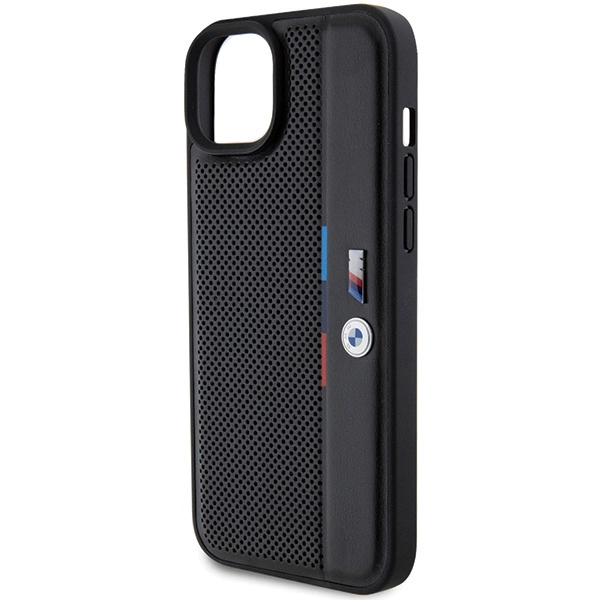 BMW Perforated Tricolor Line case for iPhone 15 Plus / 14 Plus - blackeng