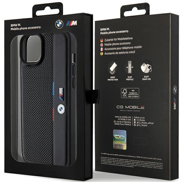 BMW Perforated Tricolor Line case for iPhone 15 / 14 / 13 - blackeng