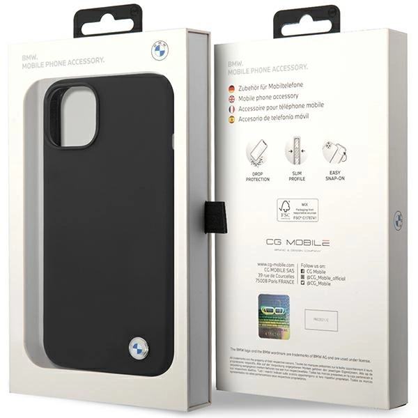 BMW Silicone Metal Logo case for iPhone 15 / 14 / 13 - blackeng