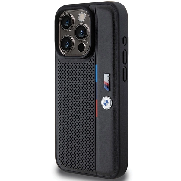 BMW Perforated Tricolor Line case for iPhone 15 Pro Max - blackeng