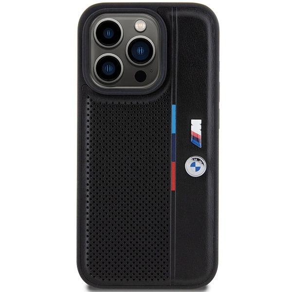 BMW Perforated Tricolor Line case for iPhone 15 Pro Max - blackeng