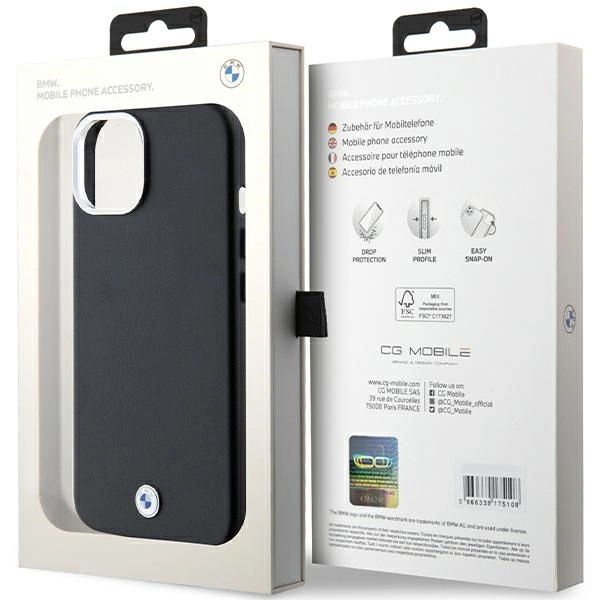 BMW Signature Wrapped Metal MagSafe Case for iPhone 14/15/13 - Blackeng