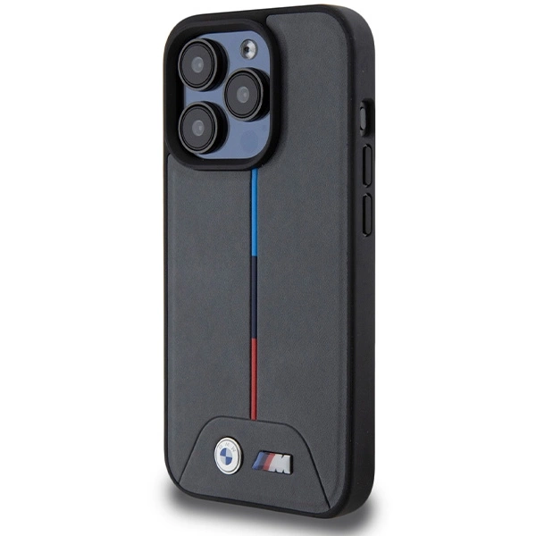 BMW M Quilted Tricolor MagSafe case for iPhone 15 Pro - grayeng