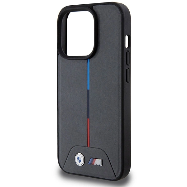 BMW M Quilted Tricolor MagSafe case for iPhone 15 Pro - grayeng