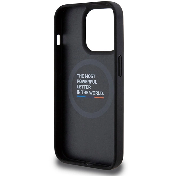 BMW M Quilted Tricolor MagSafe case for iPhone 15 Pro - grayeng