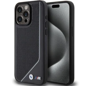 BMW Perforated Twisted Line MagSafe case for iPhone 15 Pro - blackeng