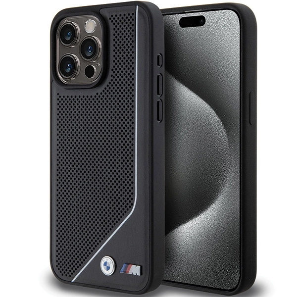 BMW Perforated Twisted Line MagSafe case for iPhone 15 Pro - blackeng