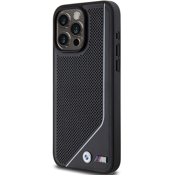 BMW Perforated Twisted Line MagSafe case for iPhone 15 Pro - blackeng
