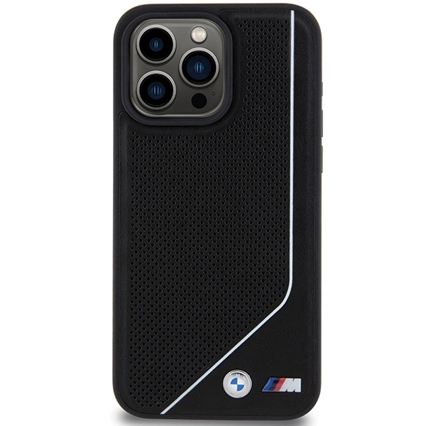 BMW Perforated Twisted Line MagSafe case for iPhone 15 Pro - blackeng