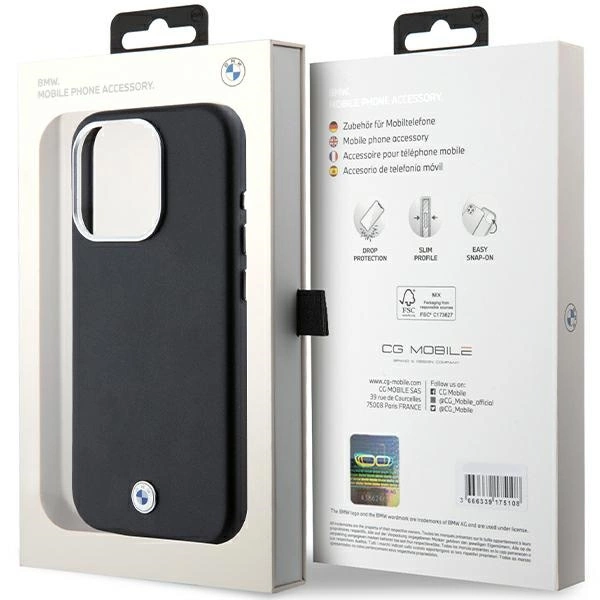 BMW Signature Wrapped Metal MagSafe case for iPhone 15 Pro - blackeng
