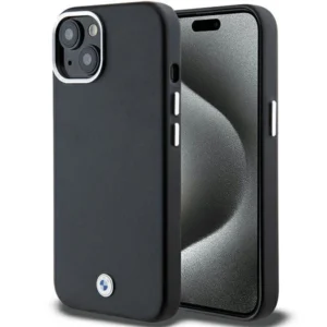 BMW Signature Wrapped Metal MagSafe case for iPhone 15 Plus / 14 Plus - blackeng