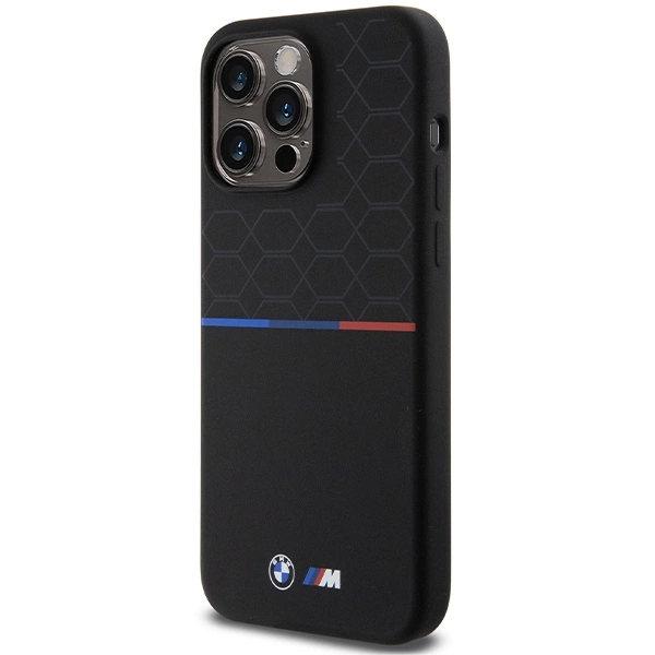 BMW M Silicone Pattern MagSafe case for iPhone 15 Pro Max - blackeng