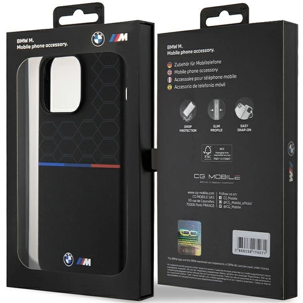 BMW M Silicone Pattern MagSafe case for iPhone 15 Pro Max - blackeng